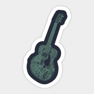 Acoustic Guitar Art tattoo Sticker